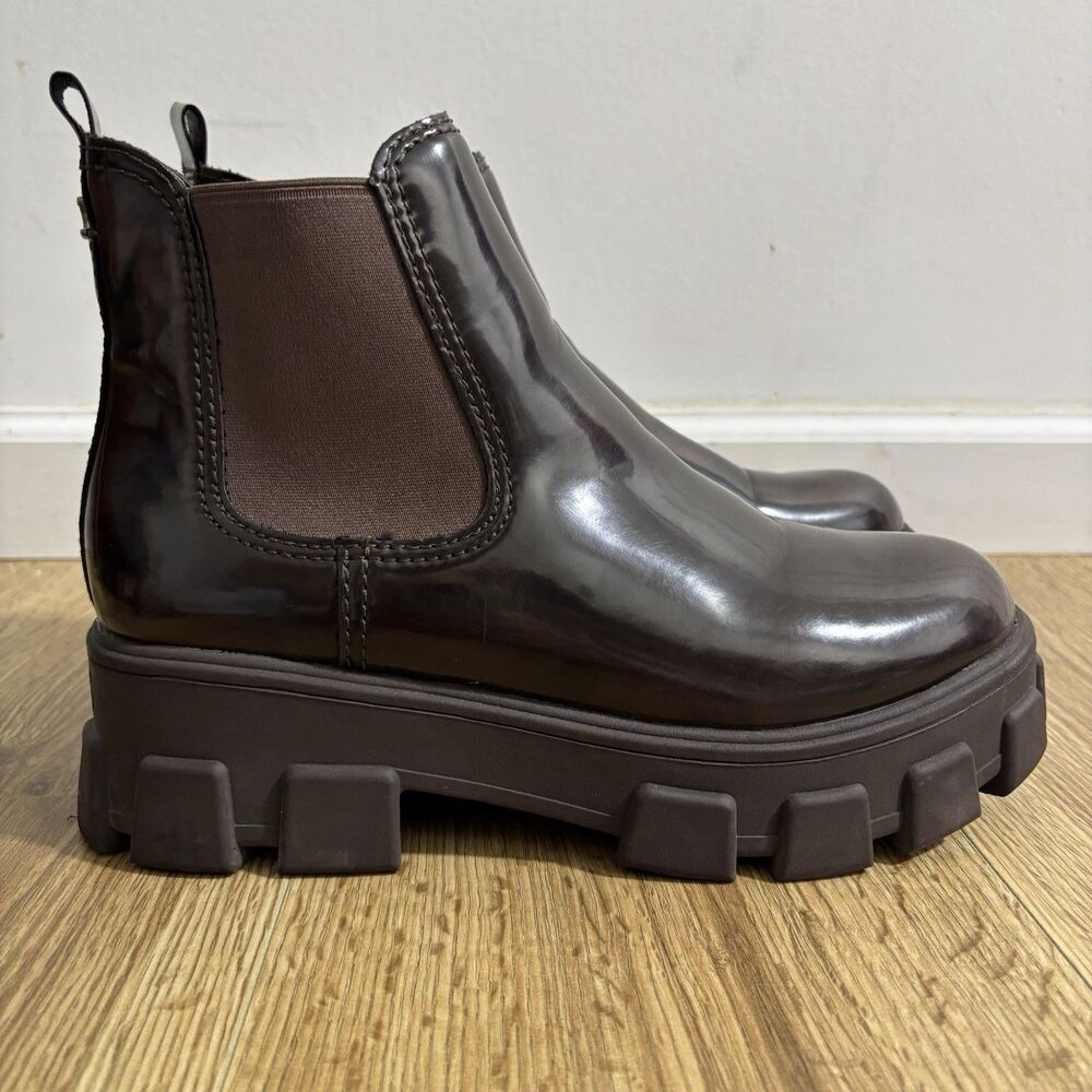 Circus Sam Edelman Darielle Boots Sz 10 Brown Chunky Lug Sole Chelsea
